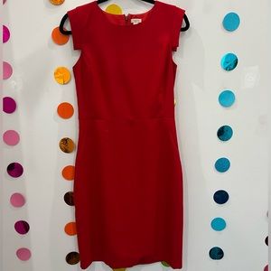 J CREW RED MIDI DRESS SIZE 4